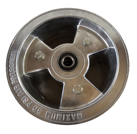 Wheel, 6" Aluminum Azusa Tri-Star Wheel 4" Wide 5/8" Bearings