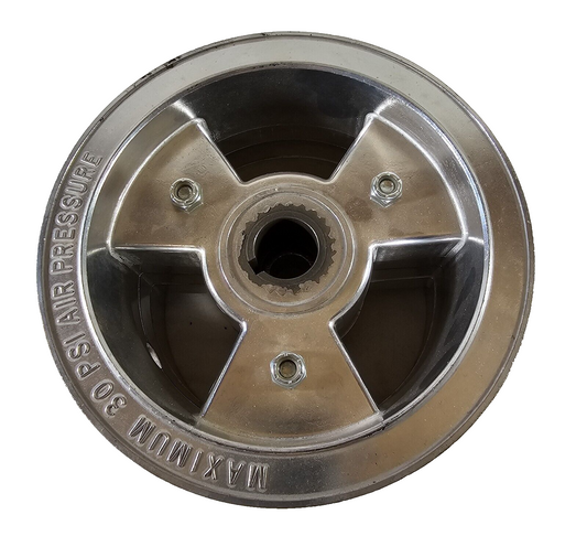 Wheel, 6" Aluminum Tri-Star Wheel for Stepped 1" Axle 4" Wide