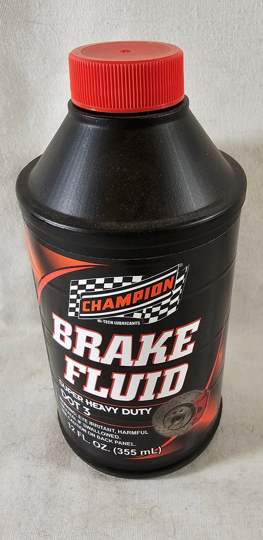 Brake Fluid, 12 oz, DOT 3, CHAMPION